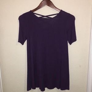 Kids short sleeve purple blouse